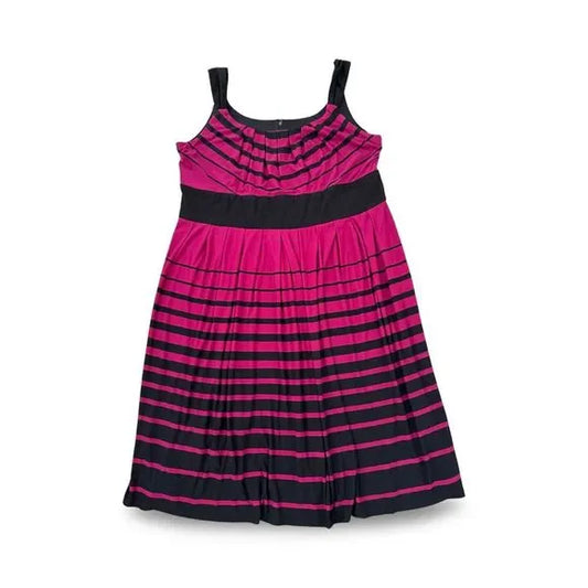 Dress Barn Pink Striped Black Casual Dress