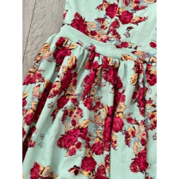 Queen of Heartz Floral Green Baby Doll Dress