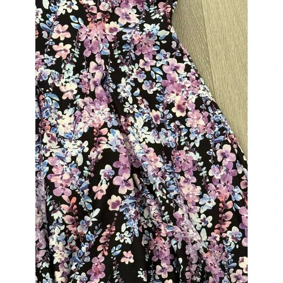 Lane Bryant Floral Purple Flare and Flow Dress