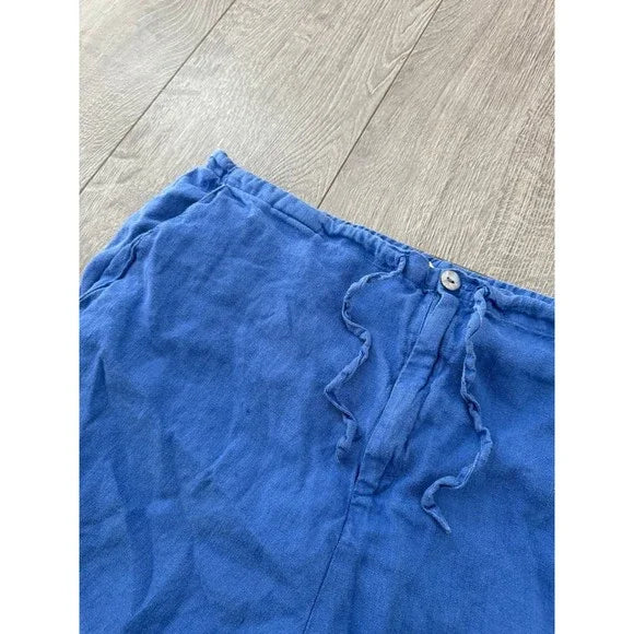 Chico’s Design Linen Blue Cropped Pants