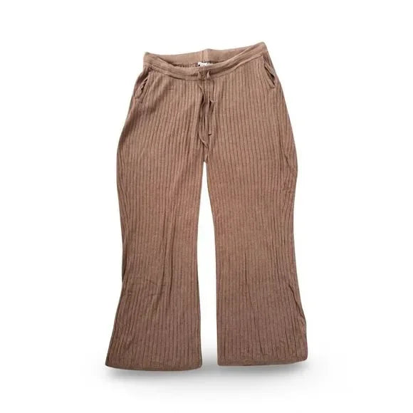 Calvin Klein Brown Ribbed Soft Loungewear Pants