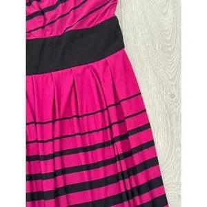 Dress Barn Pink Striped Black Casual Dress