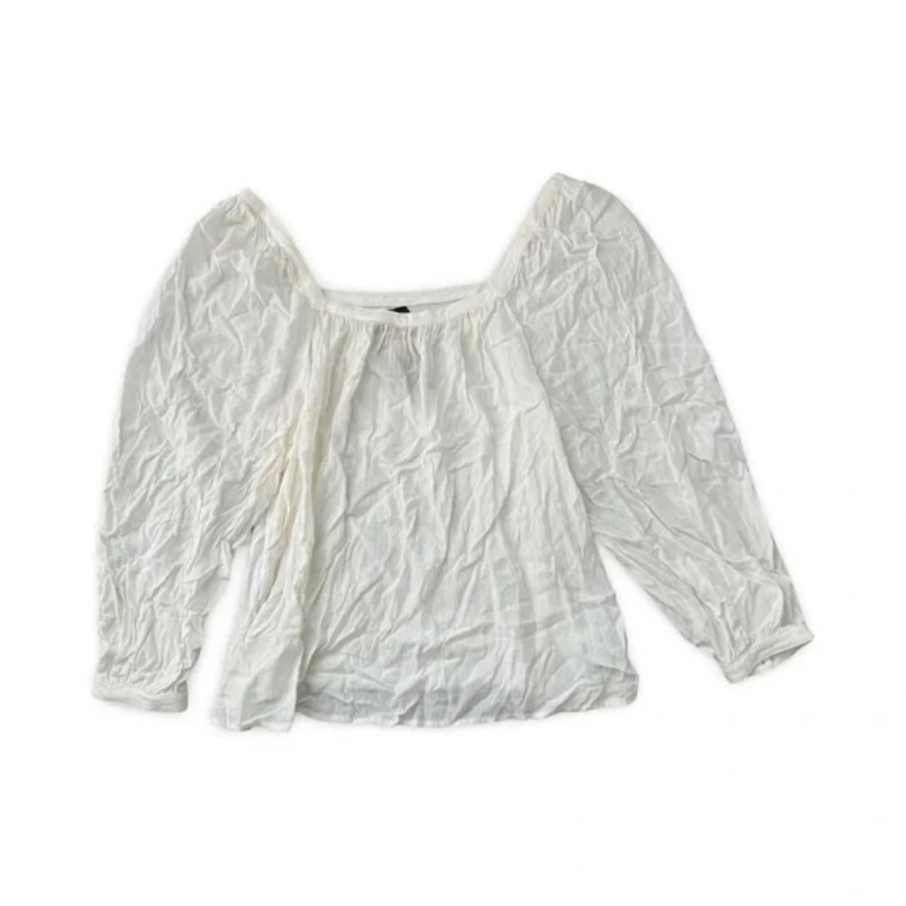 A New Day WhiteLong Sleeve Square Neck Blouse 