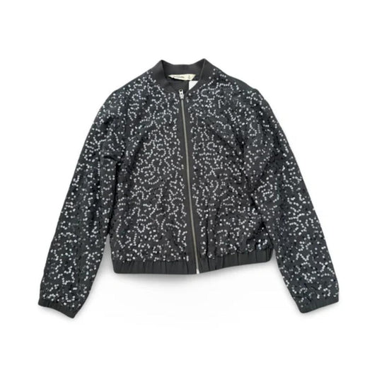 Abercrombie and Fitch Full Zip Sequin Grey Bomber Jacket