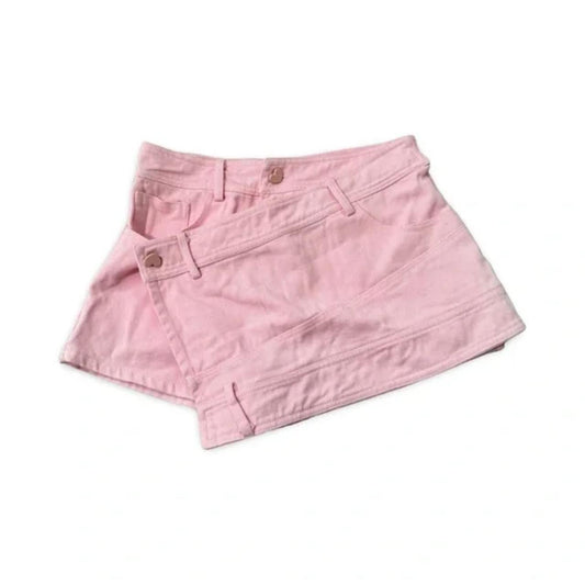 Girl Go Crazy by Jill Crossed Over Heart Buttoned Pink Shorts