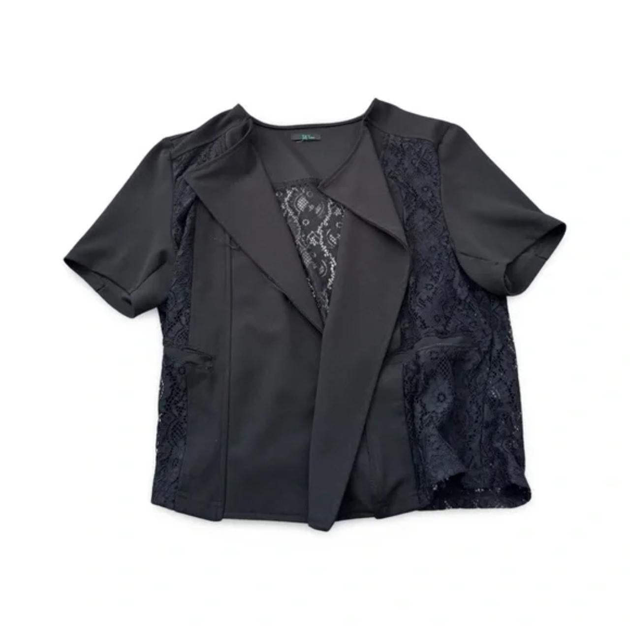 Sky Plus Black Laced Cardigan Top