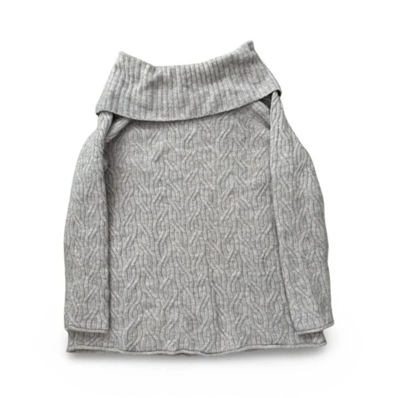 Macy’s Cowl Neck Grey Knitted Sweater