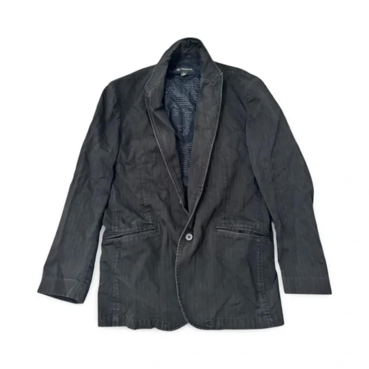 INC International Concepts Dark Glossy Denim Blazer Coat 