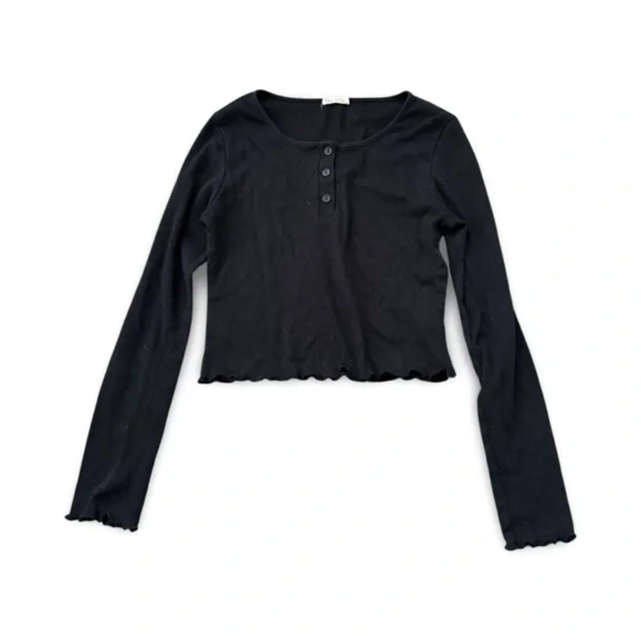 Heart and Hips Cropped Long Sleeve Buttoned Shirt Top