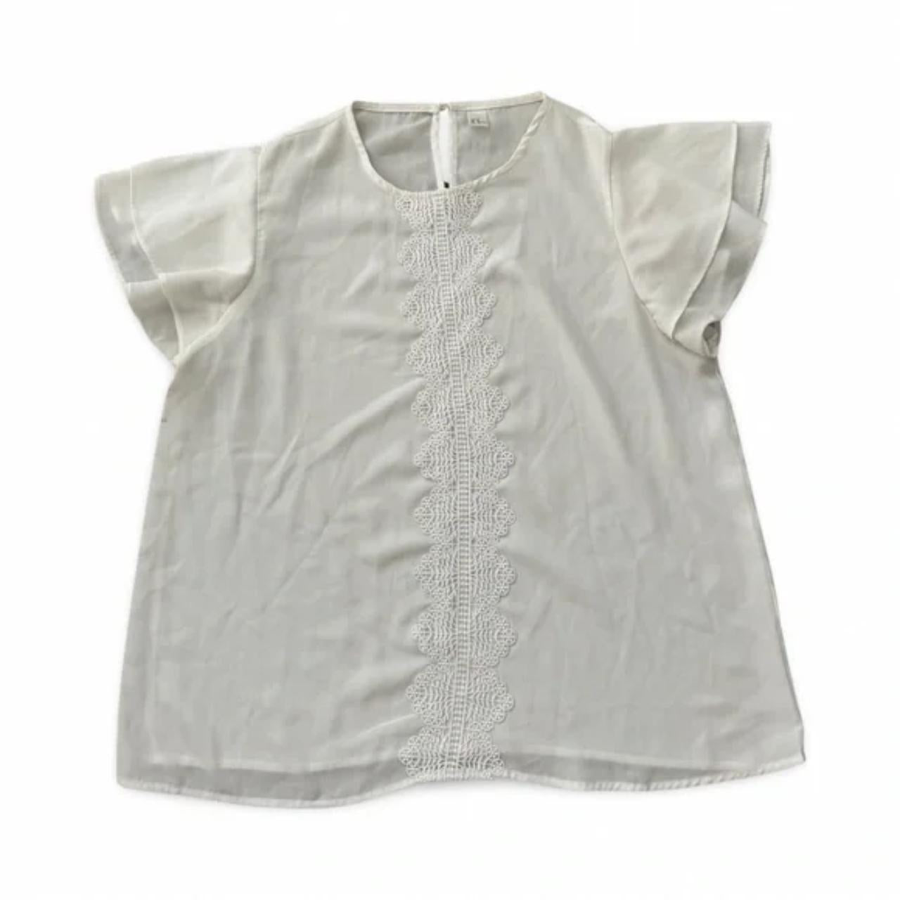 H&M Flare Sleeve White Blouse Top