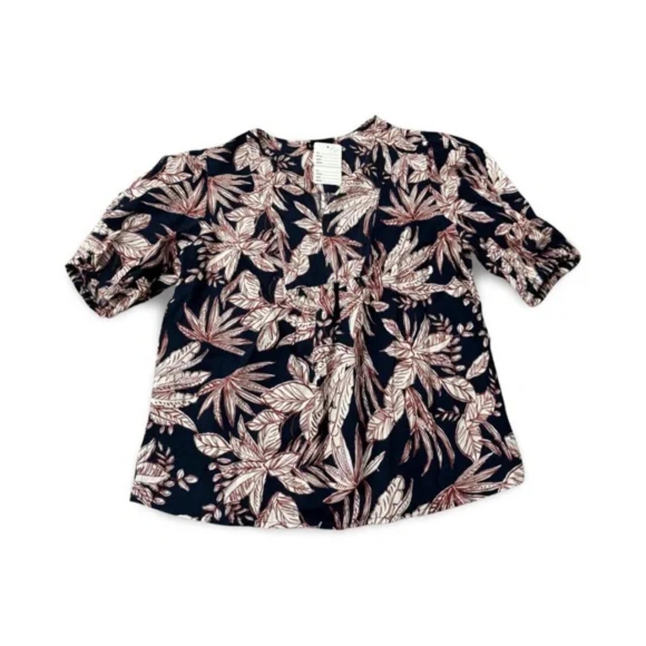 Nicole Miller Floral Short Sleeve Blouse Top