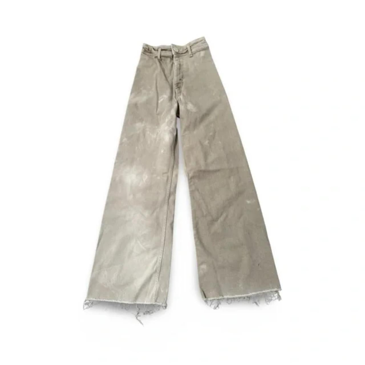 Zara High Waisted Light Tie Dyed Tan Pants Jeans 