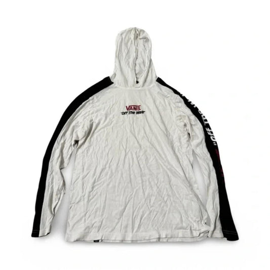 Vans White Hooded Sleeve Graphic Sweater