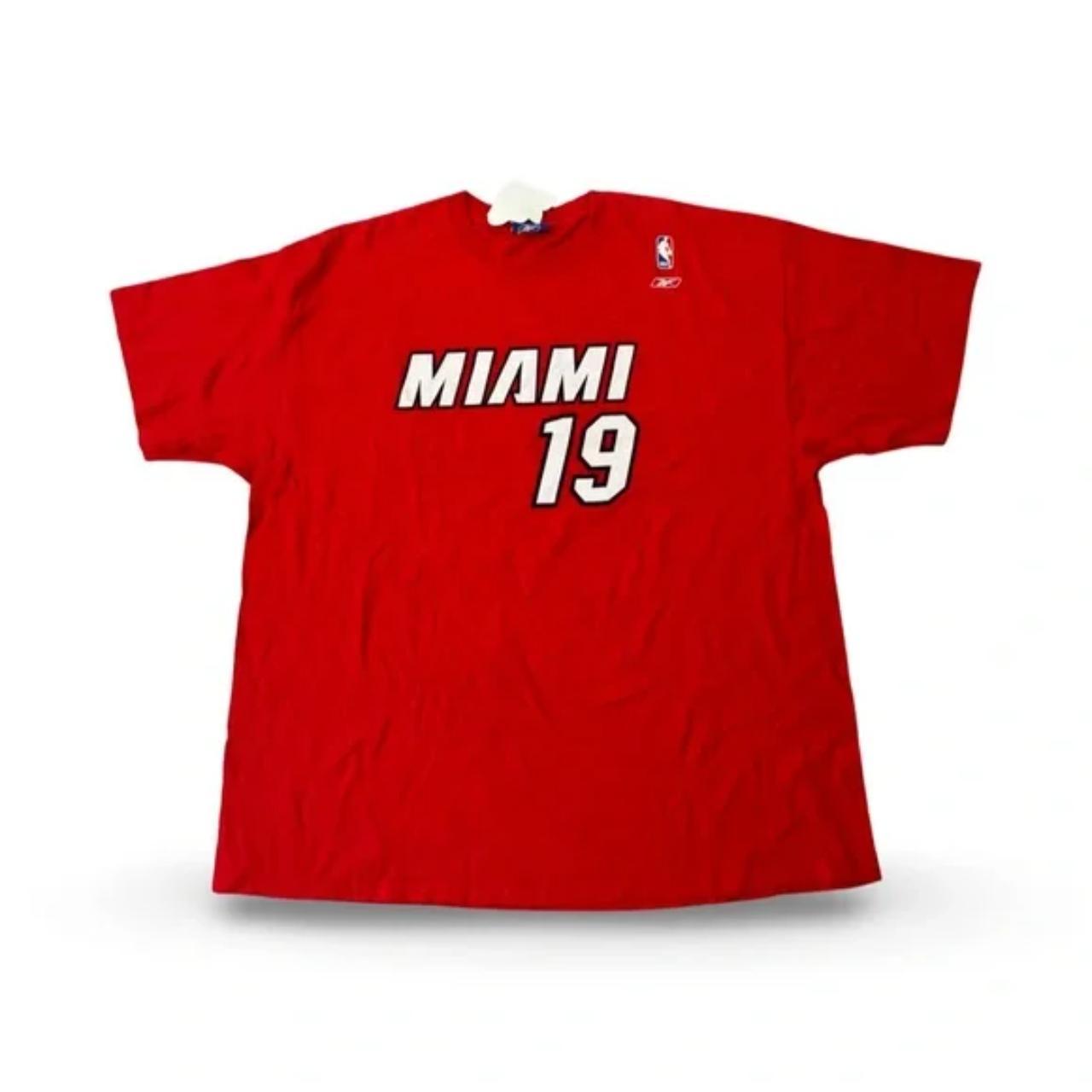 Reebok Red Miami Heat Jones 19 Tee Shirt Top 