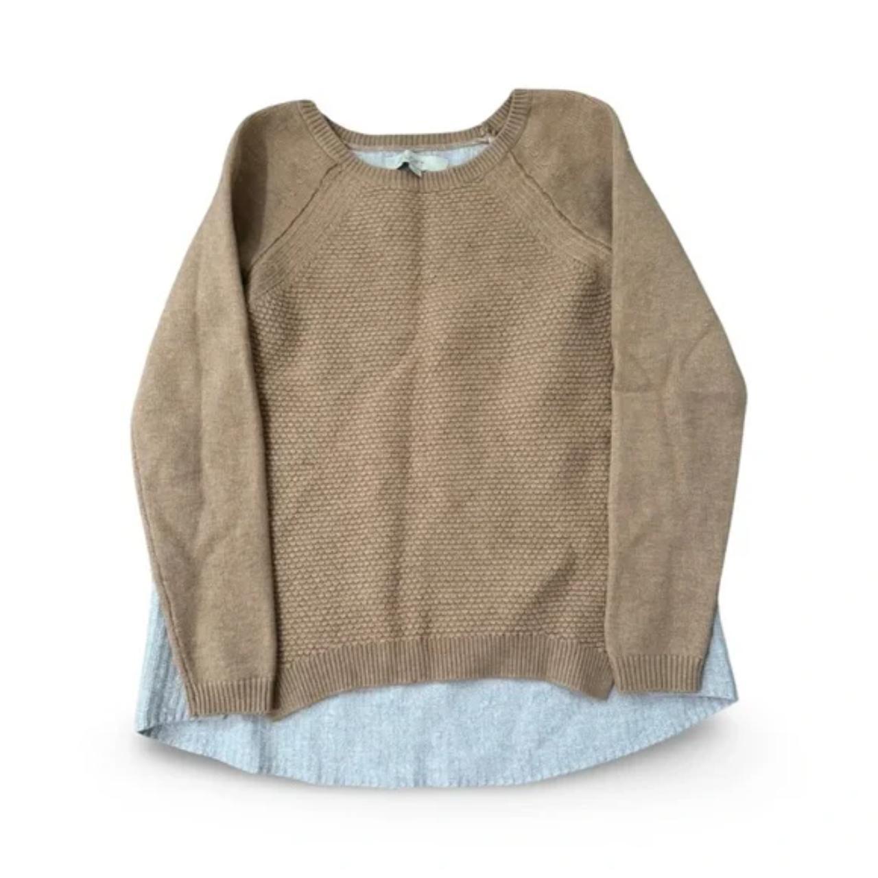 LOFT Tan Knitted Comfy Casual Sweater 