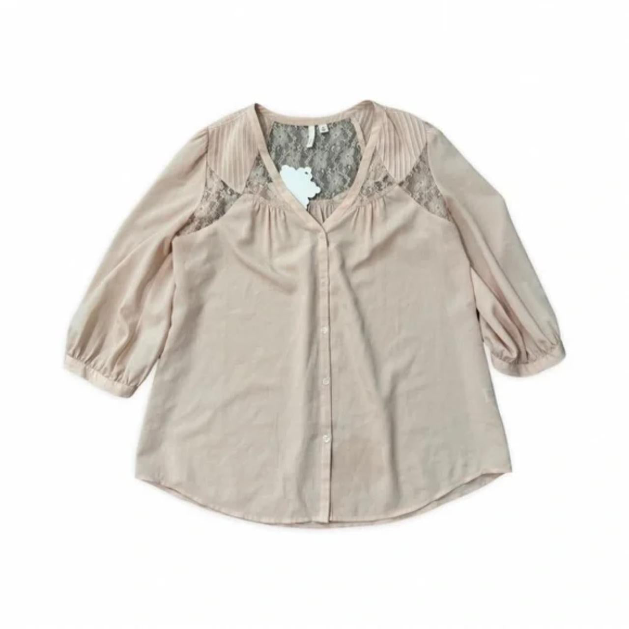 Frenchi Light Pink Blouse Laced Top