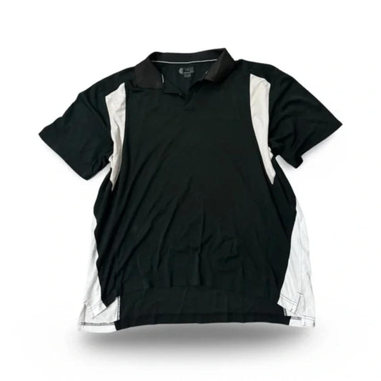 IZOD Black Collared Short Sleeve Top Shirt 