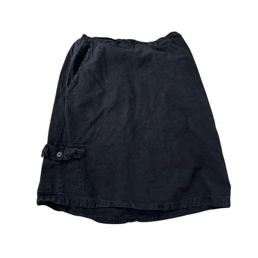 Vintago Black Elastic Cargo Skirt