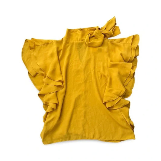 Toska Yellow Flare Sleeve Blouse Top