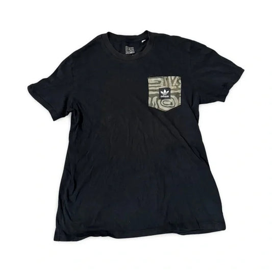 Adidas Camo Pocket Short Sleeve Black Tee Shirt