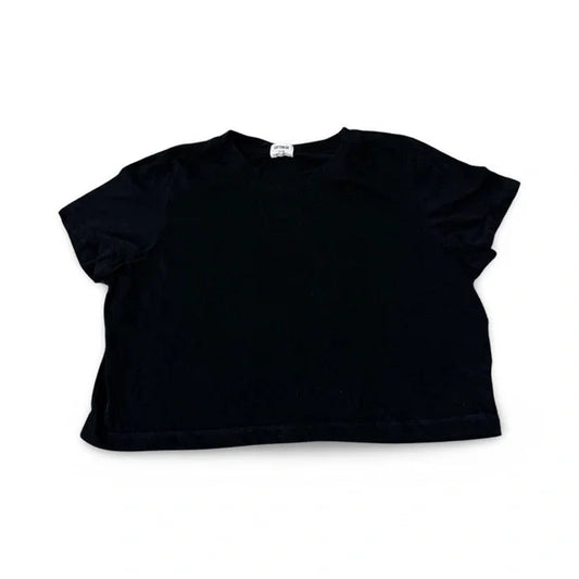 Cotton On Black Cropped Tee Shirt Top