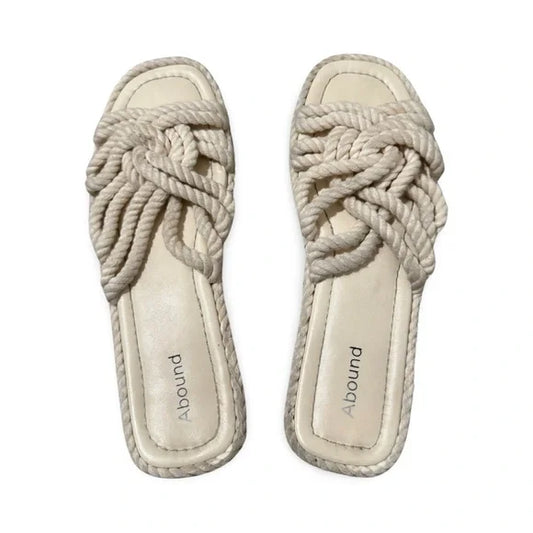 Abound White Weaved Wrap Flat Sandals