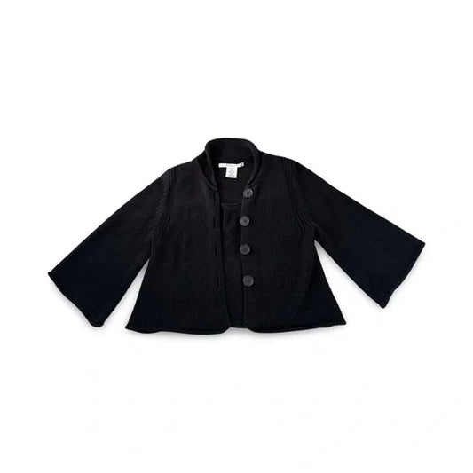 Studio M Black Knitted Buttoned Coat Sweater