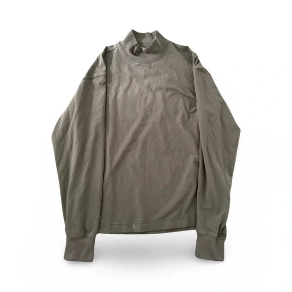 Uniqlo Dark Green Mock Neck Long Sleeve Shirt Top