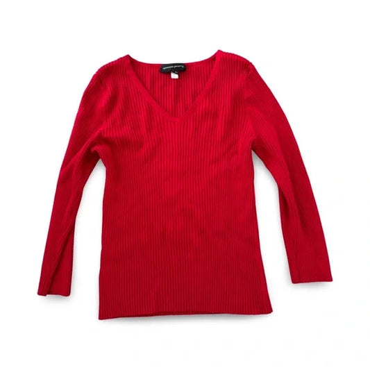 Spenser Jeremy Ribbed Red Long Sleeve Shirt Top